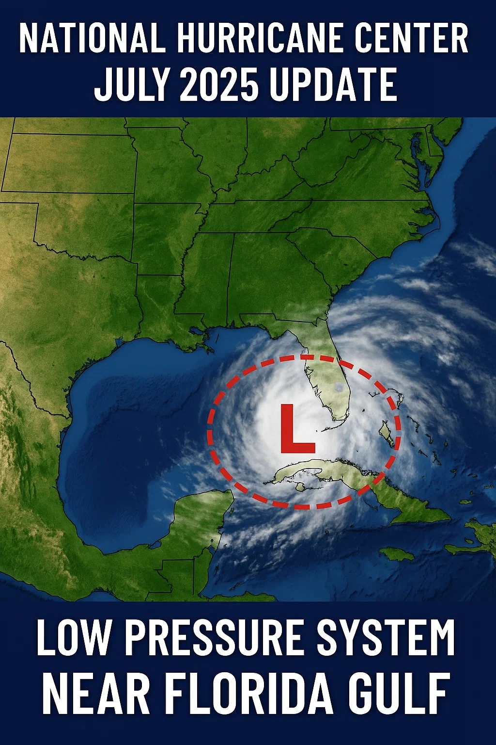 National Hurricane Center July 2025 Update Low Pressure System Near Florida Gulf