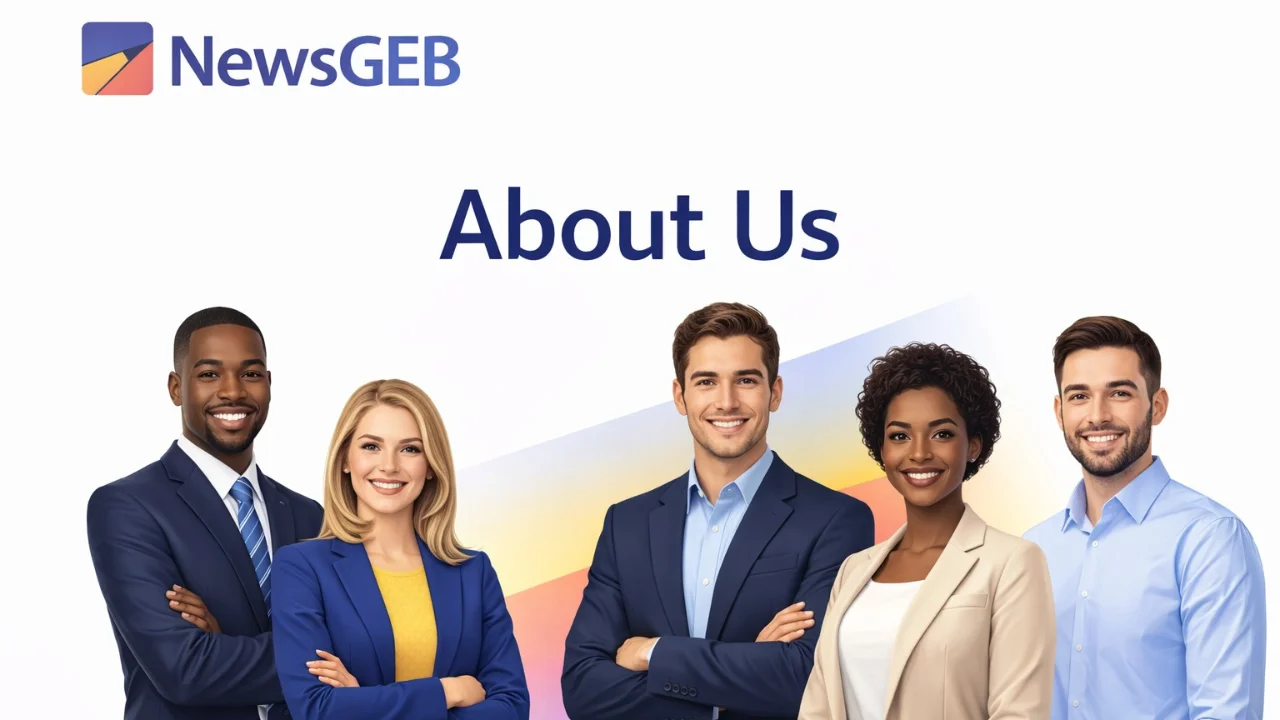 NewsGEB About Us page showing professional editorial team representing trusted news platform in the USA