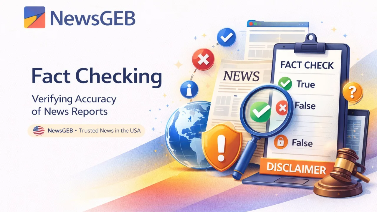 NewsGEB Fact Checking process image showing news verification, accuracy checks, and reliable reporting in the USA