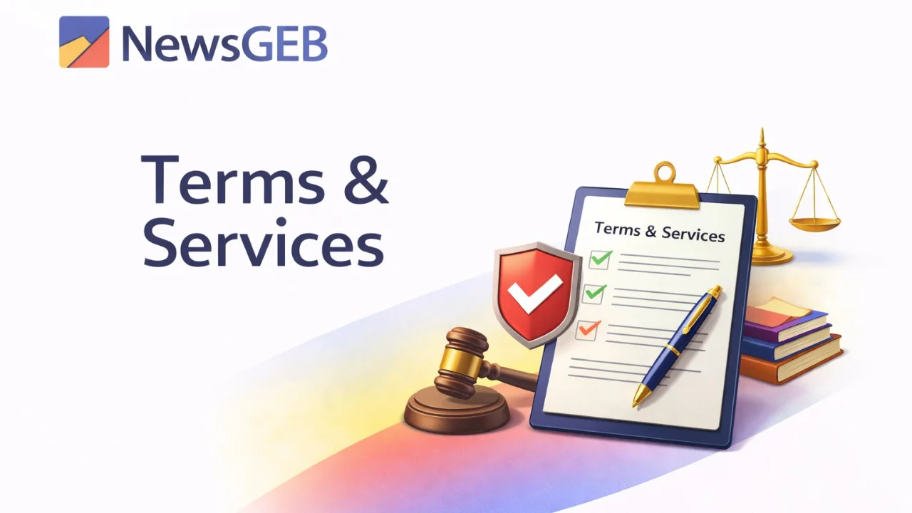 NewsGEB Terms and Services image showing user agreement, website policies, and legal guidelines in the USA